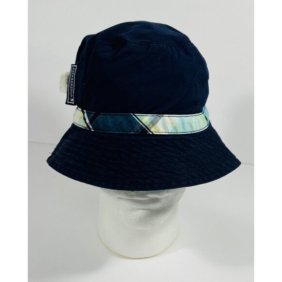 Kitestrings Reversible Plaid & Solid Navy Blue Bucket Hat For Boys Size Large - Picture 14 of 15